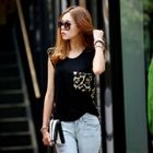 Koo - Leopard Print Chiffon-Panel Top