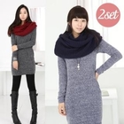 Stylewardrobe - Set: Knit Dress + Circle Scarf