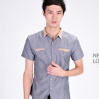 INTHING - Contrast-Trim Short-Sleeve Shirt