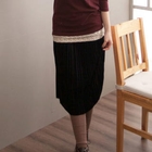 CatWorld - Pleated Velvet Midi Skirt