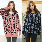 Black Queen - Leopard-Pattern Knit Sweater