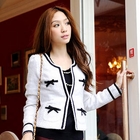 Tokyo Fashion - Ribbon-Accent Contrast-Trim Jacket