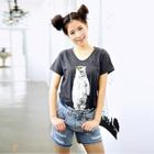 BENGGIRL - V-Neck Printed T-Shirt