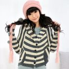 59 Seconds - Striped Hooded Cardigan