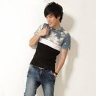 MR.PARK - Color-Block Short-Sleeve Top