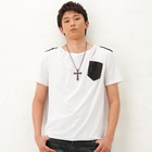 BLACK ASUKA - Epaulet-Accent Drape-Front Top