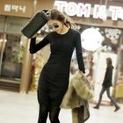 Koo - Round-Neck Slit-Side Cotton Dress