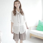 Kiwi Shop - Set: Sheer Chiffon Shirt + Camisole