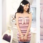 Melissa - Bow-Front Striped Tube Top