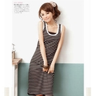 YUMI - U-Neck Striped Long Tank Dress