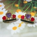 Angelove - Rhinestone Crown Earrings