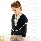 59th Street - Set: Long Sleeve Chiffon Top + Capelet