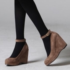 SARAH - Faux-Suede Ankle-Strap Wedges