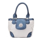 Let's Fly - Twist-Lock Pinstripe Shoulder Bag