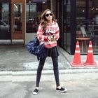 PIPPIN - Set: Hooded Striped Pullover + Inset A-Line Skirt Leggings