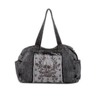 KaTang - Studded Embroidered Washed Shoulder Bag