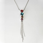 Moonbasa - Rhinestone Fringed Necklace