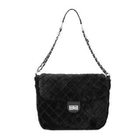 May May - Twist-Lock Quilted Furry Cross Bag