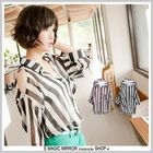E MAGIC MIRROR - Set: Striped Chiffon Shirt + Camisole