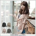 E MAGIC MIRROR - Roll-Up Sleeve Trench Coat