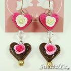 Sweet & Co. - Sweet Lover Heart Rose Chocolate Earrings