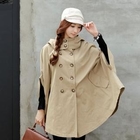 CLICK - Detachable Hooded Double-Breasted Cape Coat