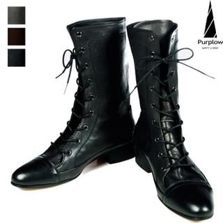 Lace-Up Mid-Calf Boots
