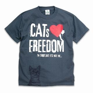 [Unisex] Print Crewneck T-Shirt - Cats Love Freedom