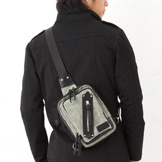 Faux Leather-Trim Sling Bag