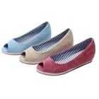 BENGGIRL - Peep-Toe Rear-Platform Flats