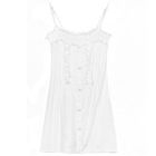 59 Seconds - Button-Detail Ruffle Tank Top