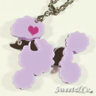 Sweet & Co. - Mirror Heart Purple Poodle Silver Necklace