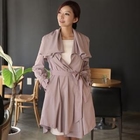 ode' - Ruffled Trench Coat with Sash