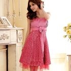 JK2 - Bow-Accent Rosette Cocktail Dress
