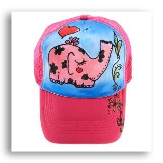 Cartoon Elephant Trucker Cap - Pink Cartoon Elephant Trucker Cap - Pink