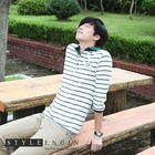 Style Engine - 3/4 Sleeve Stripe Polo T-Shirt