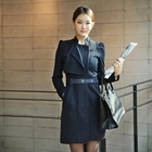 STYLEKELLY - Mandarin Collar Coatdress with Belt