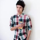 INTHING - Elbow-Sleeve Plaid Shirt