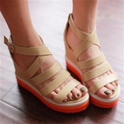 Grace Candy - Cross-Strap Color-Block Wedge Sandals