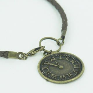 Brown Leather Clock Bracelet Brown Leather Clock Bracelet