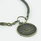 MyLittleThing - Brown Leather Clock Bracelet