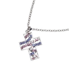 Samudra Raccolta - Classic Cross with Crystals Pendant (Blue and Purple)