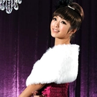 59 Seconds - Faux-Fur Shawl with Jeweled Brooch