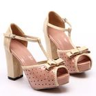Angel Love - Bow-Accent Contrast-Color Sandals