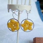 MyLittleThing - Lace Flower Ring Earrings(Yellow)