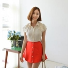 SUVINSHOP - Frill-Trim Blouse
