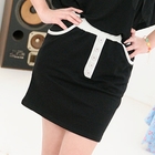 59 Seconds - Button Detail Mini Skirt