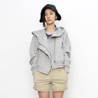 miss panda - Dolman-Sleeve Hooded Biker Jacket