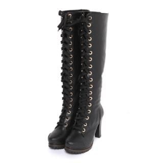 Lace-Up Platform Tall Boots