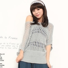 ZOO - Batwing-Sleeve Open-Knit Top